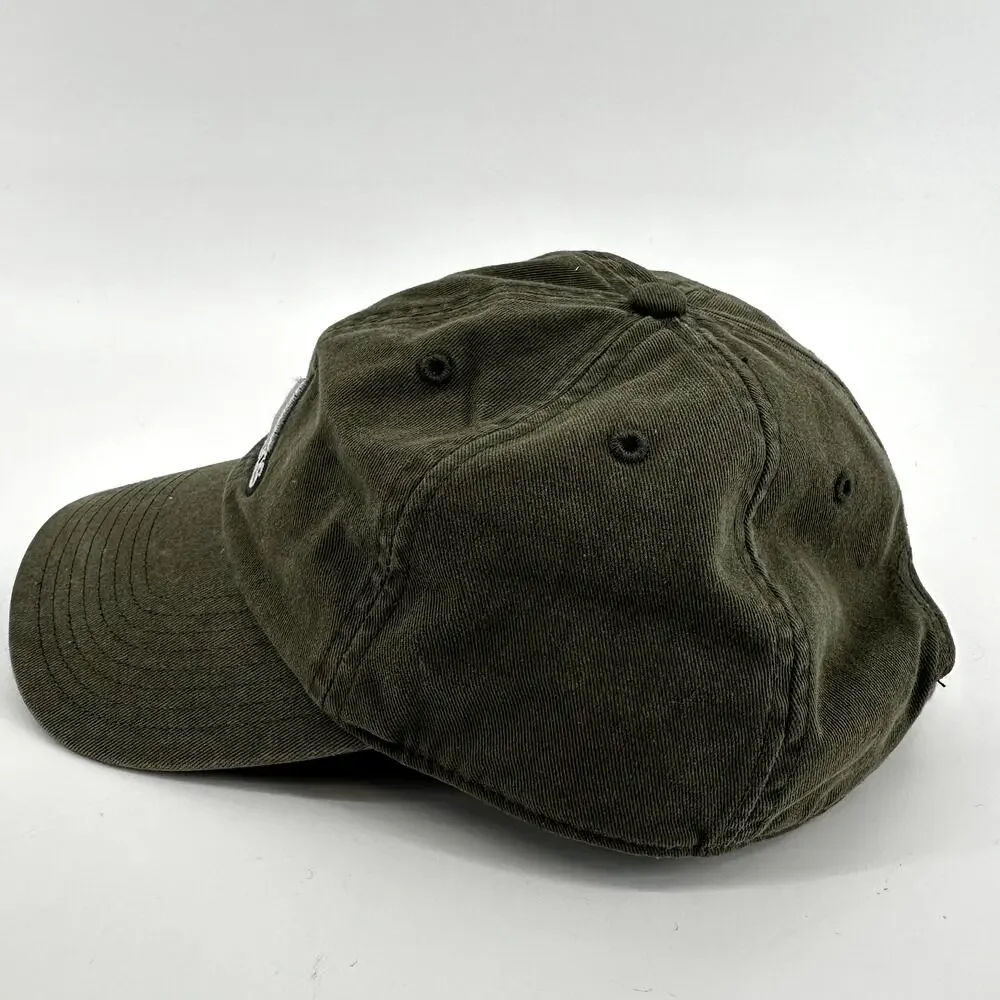 Adidas 3 Striped Baseball Cap Embroidered Logo Adjustable Olive Green One Size